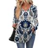 Women's Fashion Casual Long Sleeve Solid Color Shirt Women's V-Neck Tops