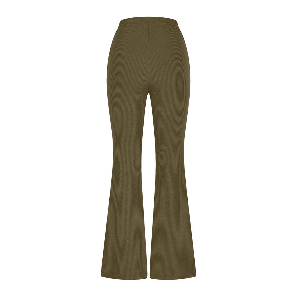 Pantalon de survêtement ample à rayures tendance pour femmes, pantalon décontracté à bas cloche, pantalon de yoga