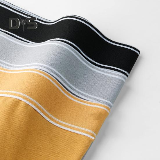 Men Underpants Soft Cotton Boxer Briefs Moisture-Wicking Breathable Solid Color Underwear with Wide Elastic Waistband