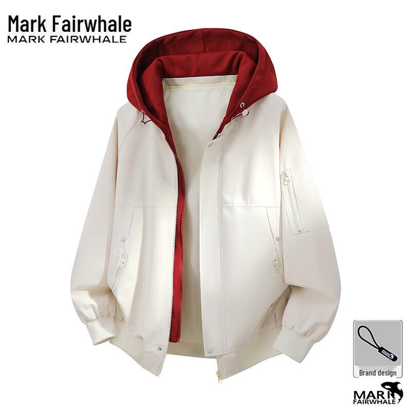 

Mark Fairwhale Men s Faux Two-Piece Hooded Casual Jacket XL