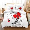Sexy Beauty Face Bedding Set Woman 3D Duvet Cover Set Comforter Bed Linen Home Twin Queen King Single Size Fashion Luxury Girl
