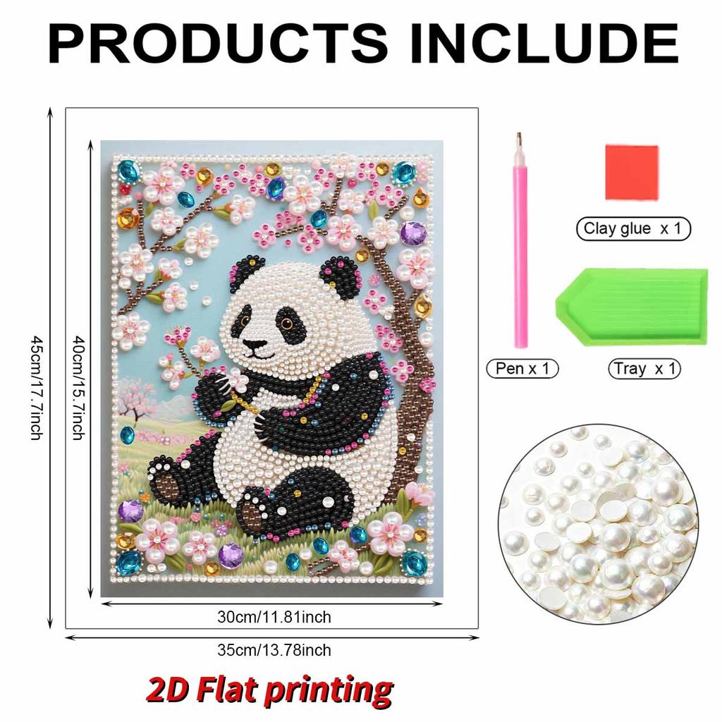 Pearl Painting Kit The Panda Under The Tree Frameless Handicraft DIY Bedroom Decoration Living Room Wall Art Room Decoration Art Craft Decoration