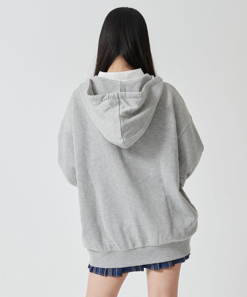 WEGO Big Zip Loose Plus Size Sweatshirt for High School and Perfect for Fall and a Great Gift for Size Type Heather Gray Women's Hoodie,