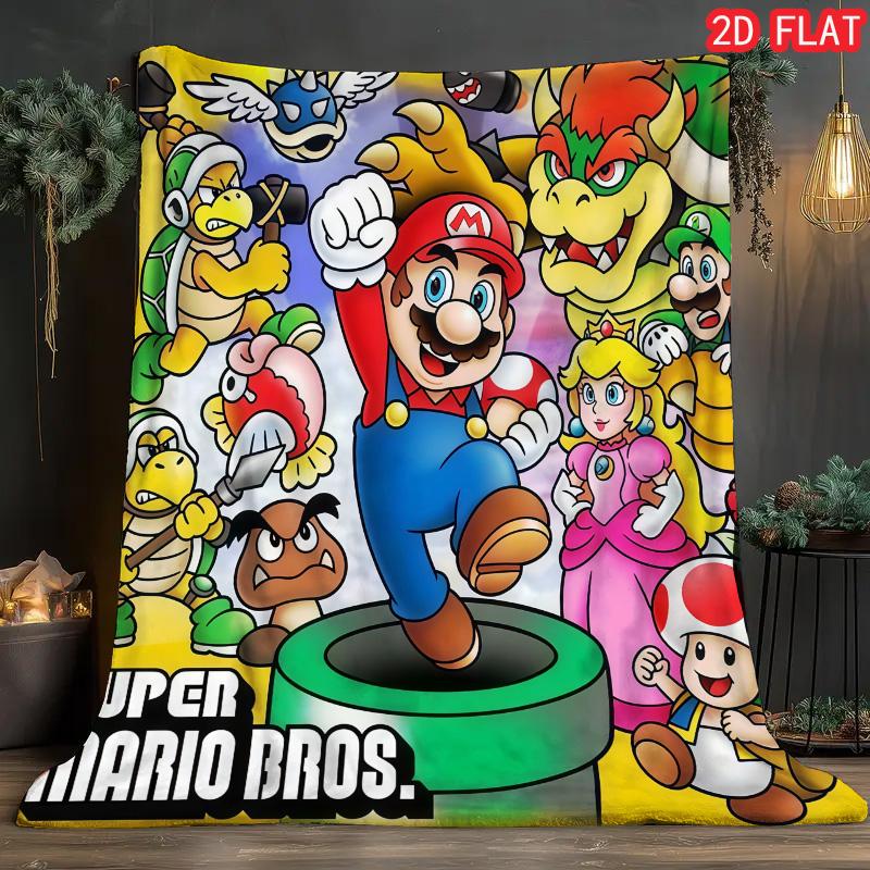 

Super Mario Winter Thick Blanket Super Warm Plush Flannel Cozy for Cold Weather Home THW 75x90cm