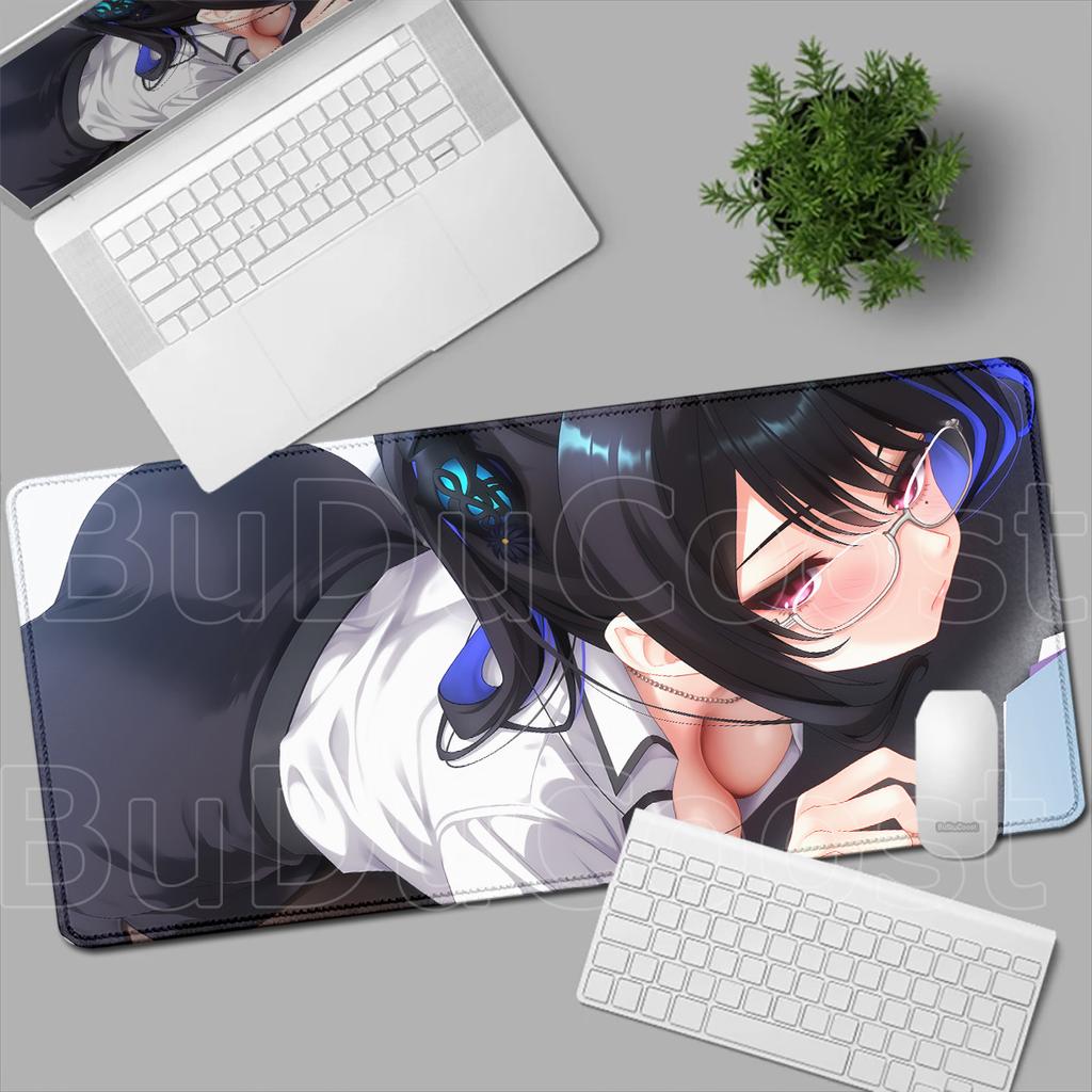 Mousepad Large Hololive Girl Nerissa Ravencroft Computer Game Rubber Locking Edge Keyboard Mat 900x400mm Washable Desktop Carpet