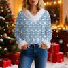 Women's Fashion Sweater Casual Long Sleeve Knit Pullover Printed Top