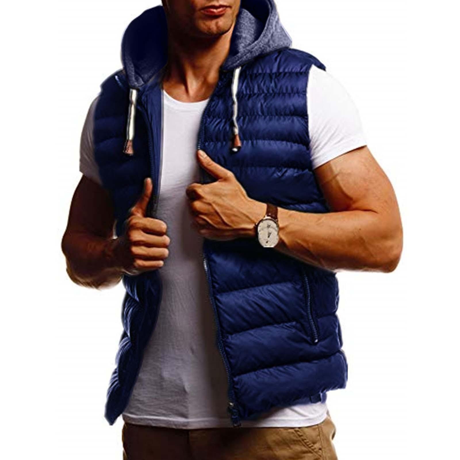 

Мужской уличный жилет со съемным капюшоном, мягкий жилет, верхняя одежда, спортивный жилет на открытом воздухе с капюшоном XXXXXL тёмно-синий