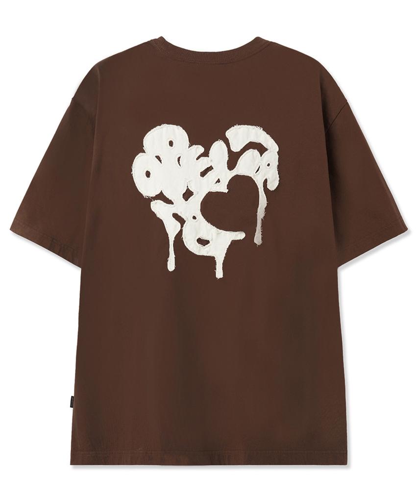 Opeunyadeu(Owai) Embroidered Heart Tee - Brown