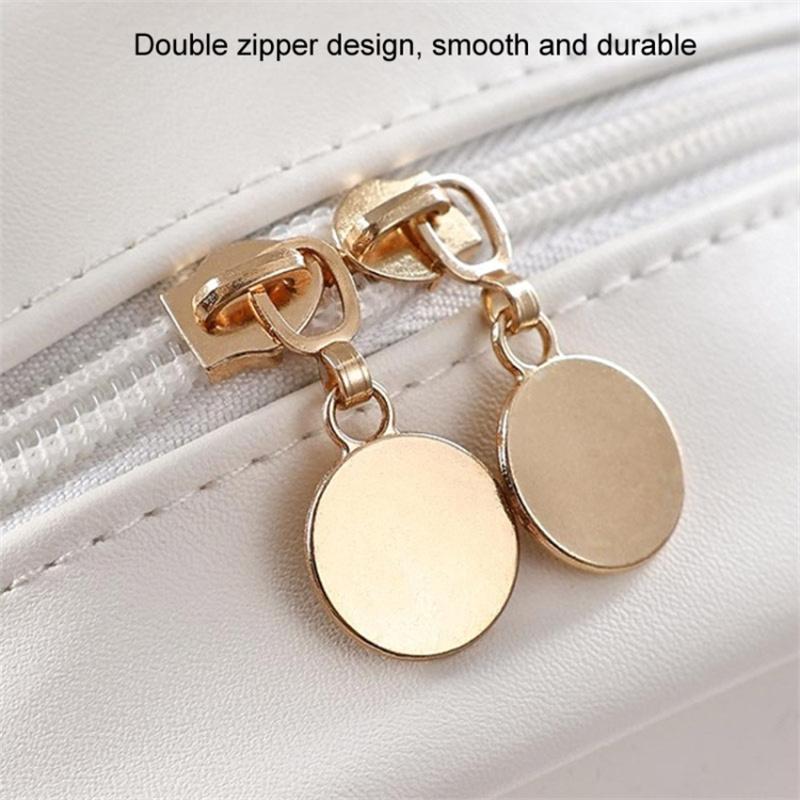 Handheld Shell Makeup Bag Large Capacity PU Leather+Polyester Travel Toiletries Storage Bag