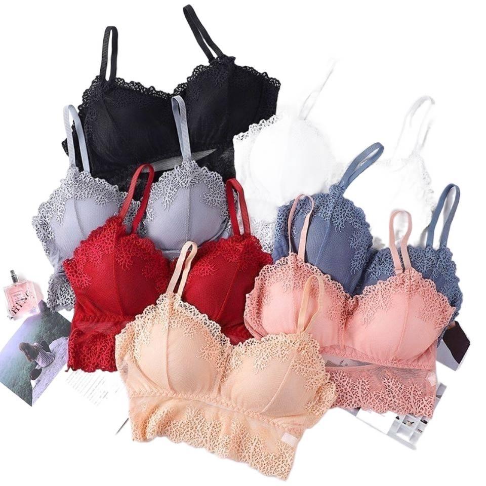 Korean Style Lace Wireless U-Back Camisole Bustier Bra for Women and Students