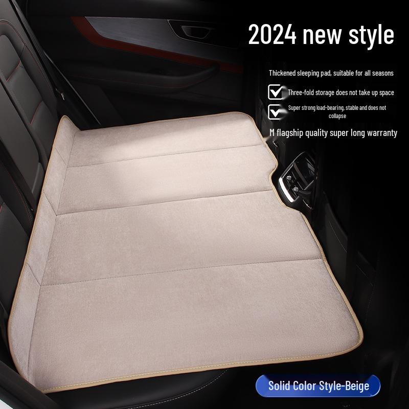 Universal Dual-Use Car Rear Seat Sleeping Pad - Self-Inflating, Foldable, Thickened for Camping and Travel