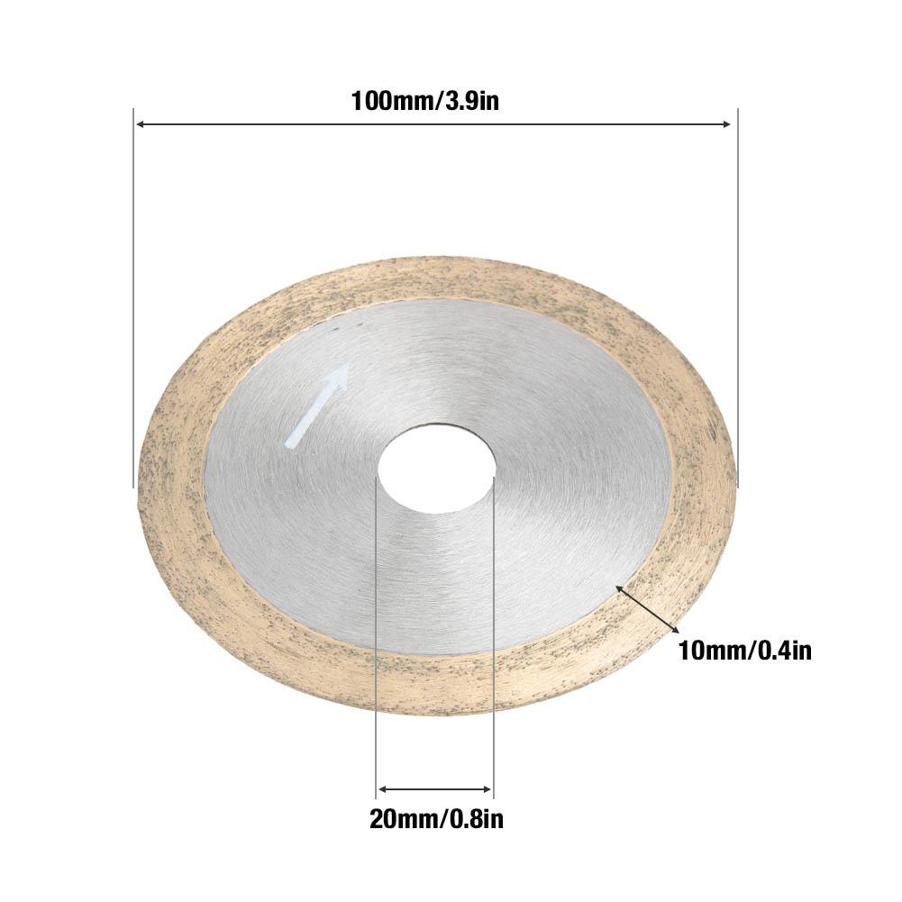 Disco de Corte Diamantado 100*20*10mm Cortador de Moagem para Vidro Cerâmica Jade