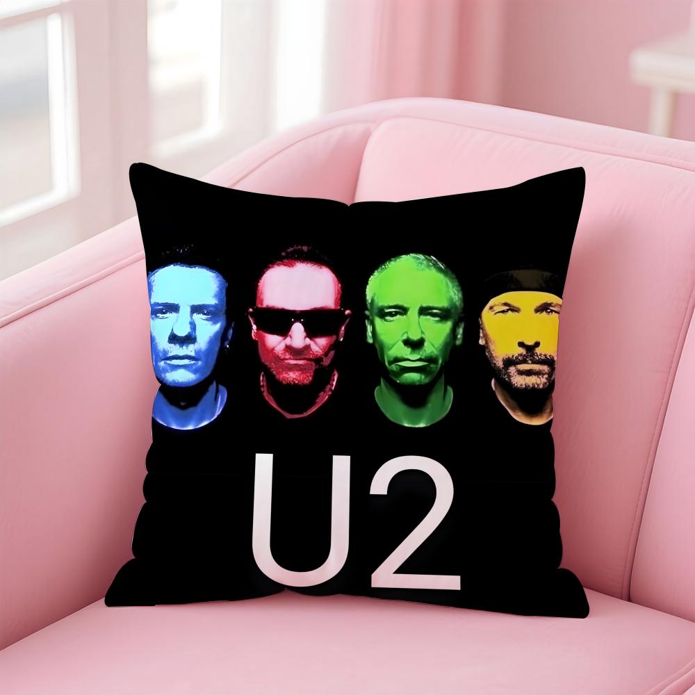Irish rock Innovative Grandiose Provocative UU2S band Cushion Cover Pillow Case Soft Friendly Fabric  Concealed Zipper