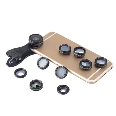 10-in-1-Smartphone-Objektiv-Set, 15-faches Makroobjektiv, 0,63-faches Weitwinkelobjektiv, 198-Grad-Fischaugenobjektiv X2