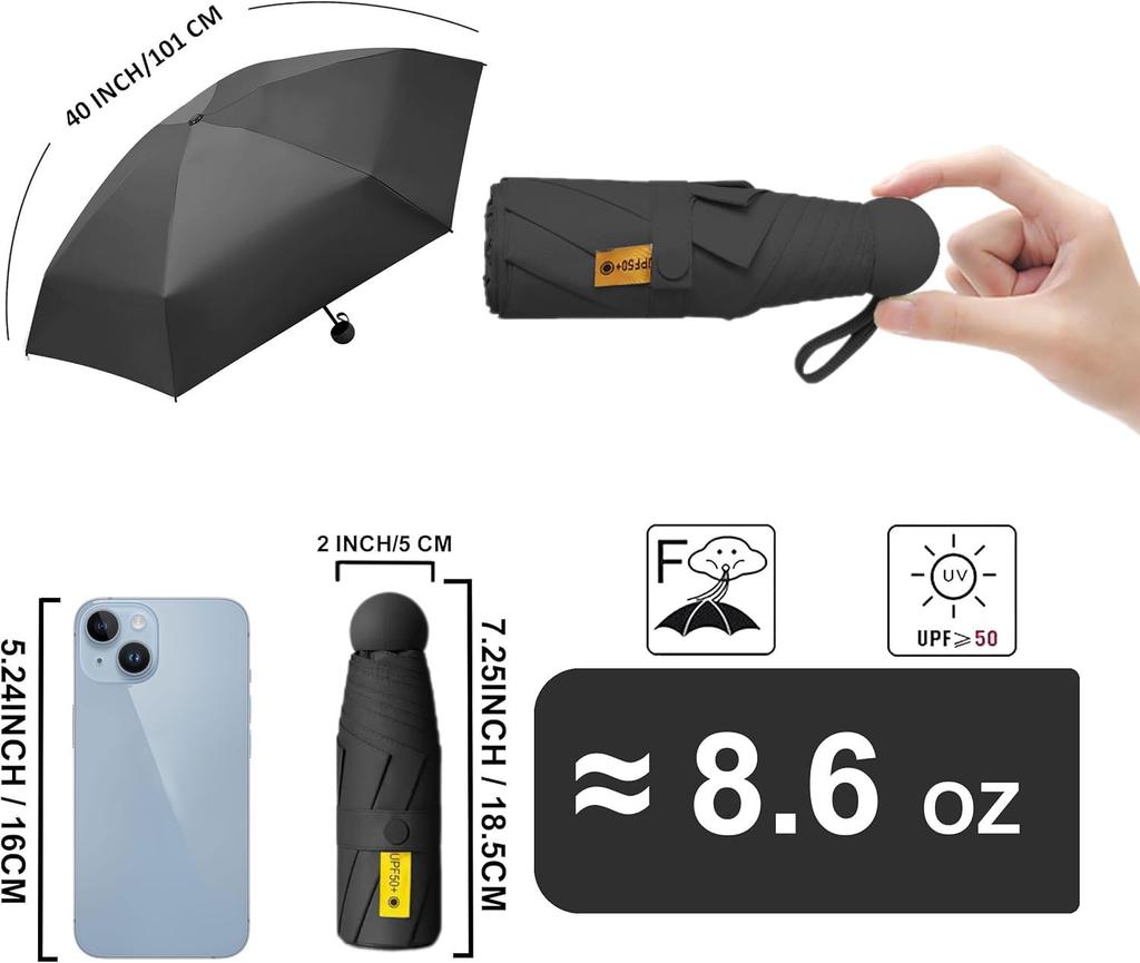 Lightweight Folding Cute and Compact with Cute Small Folding Easy to Suitable for Sun and UV 6 Popular Folding Small and Perfect Gift for Adults and