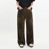 Wide Leg Leopard Print Jeans Straight Leg Cowboy Pants Soft Jeans Women Y2k  Girls