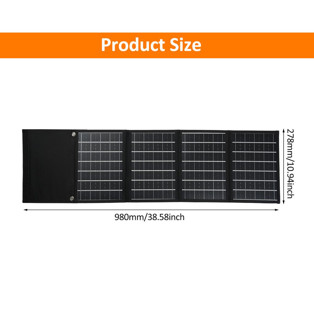 6 Fold 50W Solar Panel Folding Bag Dual USB+DC Output Solar Charger Portable Foldable Solar Charging Device Outdoor