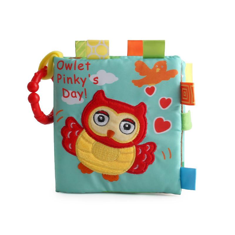 New Baby Cloth Book Hand Book Early Education Puzzle Toy With Sound Paper Cloth Book Bag Lt4960 Owl 0.02kg