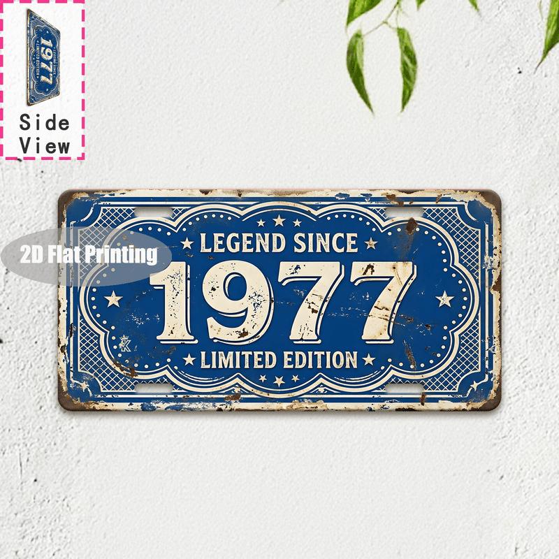 Tin Sign - Vintage Durable Metal Plaque Wall Decor, Home Office Bar Man Cave City Coordinate Birth Year License Plate Wall Art