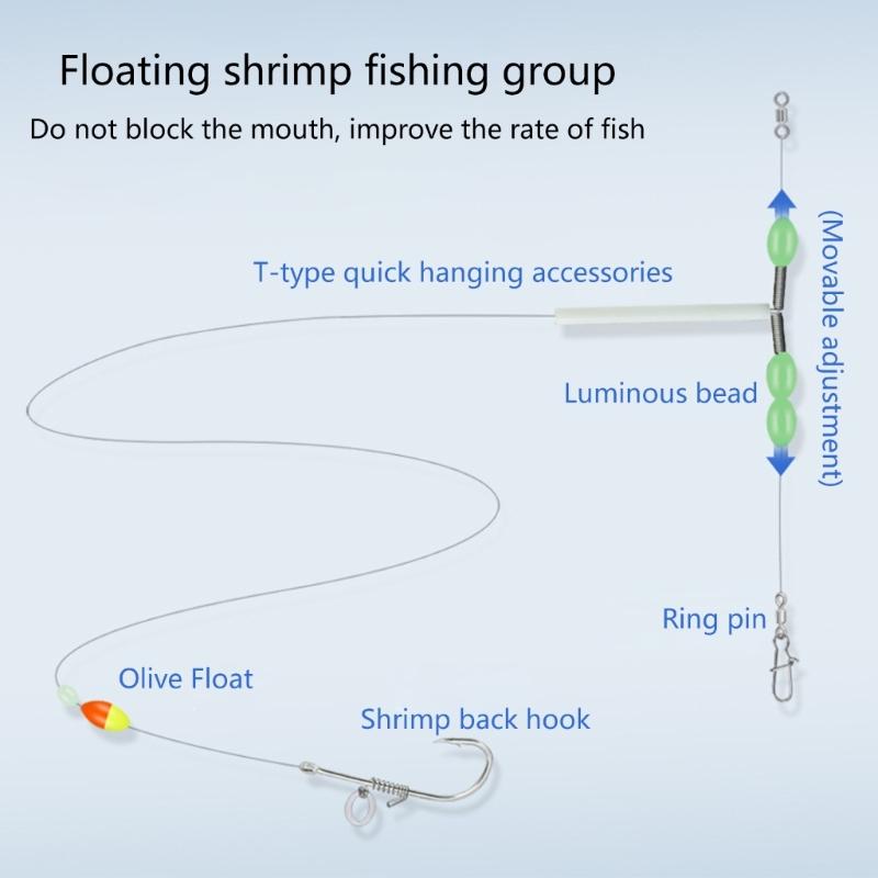 28-50mm Pompano Rig Long Casting Float Hook Fishing Rig Saltwater Hook and Line Fish Hook Fishing Accessories