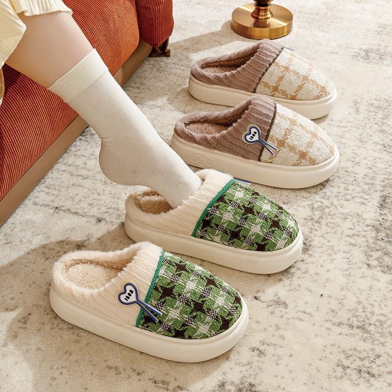 

Тапочки из хлопка на толстой подошве для тепла и противоскольжения дома 35