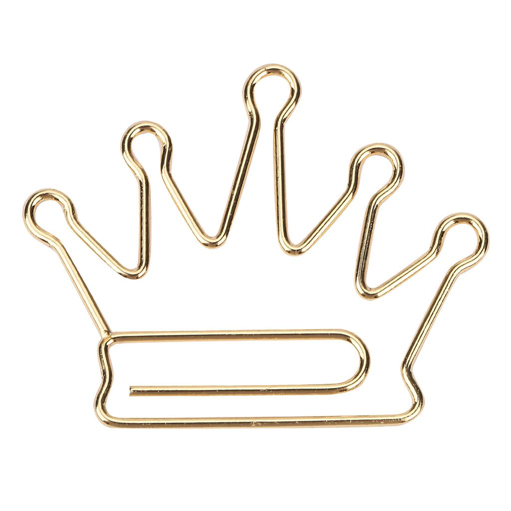 10pcs Crown Shape Paper Clips Bookmark Marking Document Organizing Clip Stationery Supplies