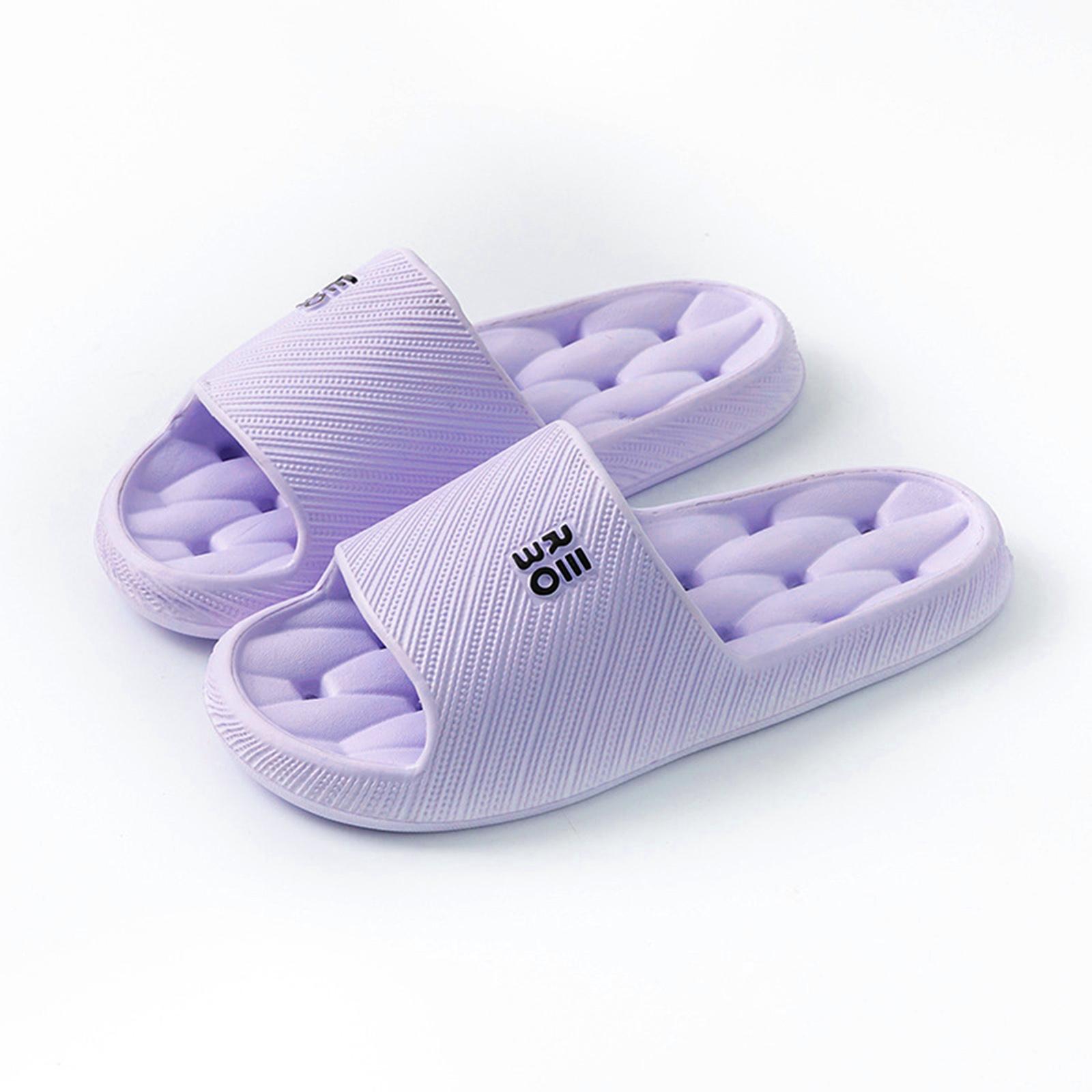 Women Slippers Memory Foam Hard Sole Water Leaking And Quick Drying Women s Letter Memory Foam House Slippers for Women Booties 38 фиолетовый