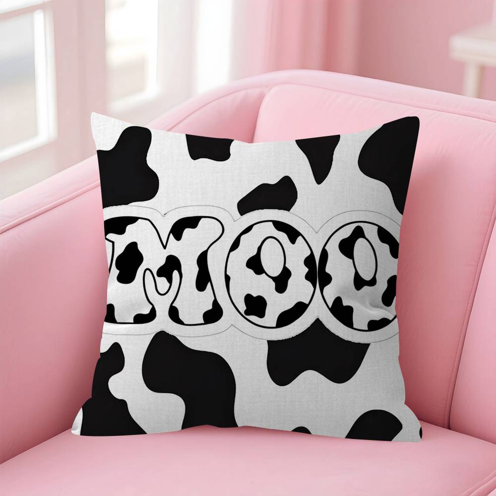 Black And White Cow Print Cushion Cover Pillowcase Upholstery Sofa Throw Pillow Home Decor Pillowcas