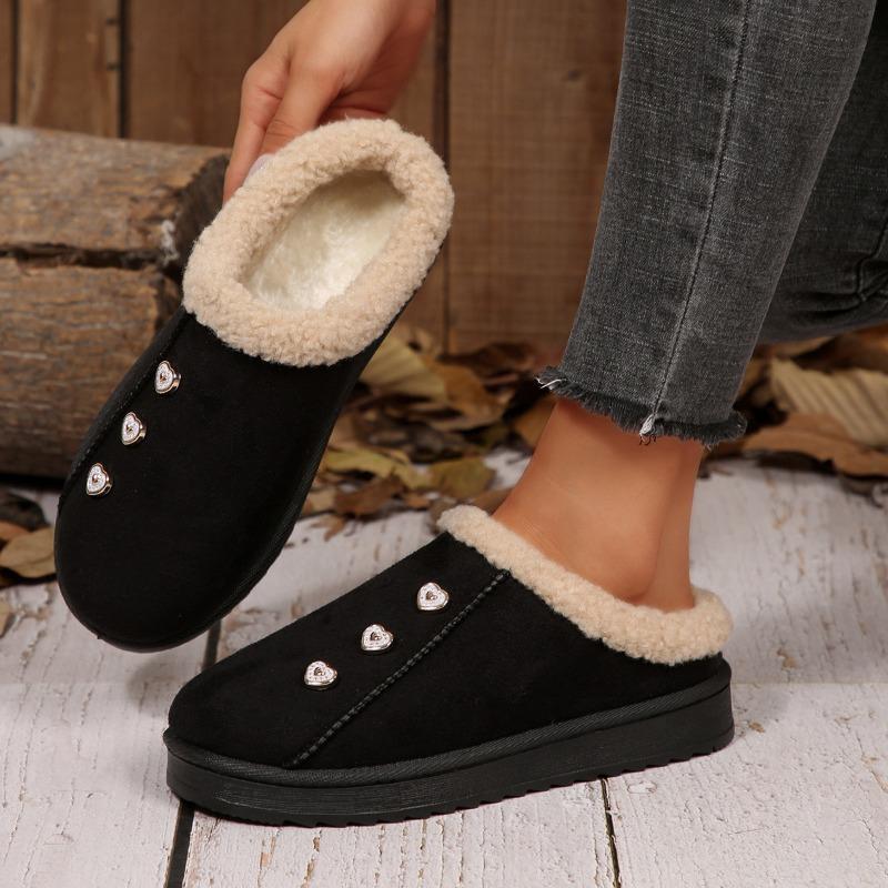 Women's Lazy Snowfield Boots Women's Winter New Fashion Baotou Fleece Warm Slippers Cotton Shoes