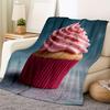 Giant Cupcake Theme Flannel printed blanket suitable for all seasons suitable for living room office sofa and travel 180x250CM