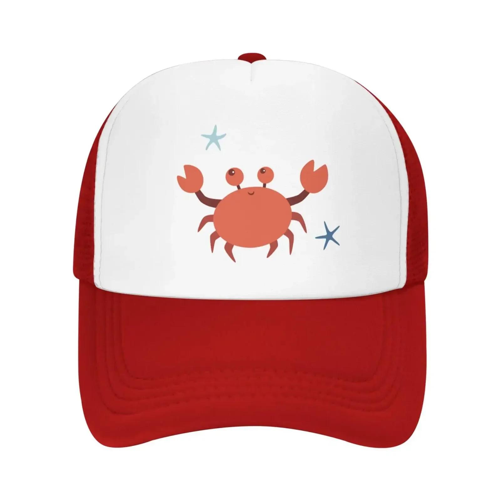 New Mesh Dad Hat Adjustable Washed Cute Crab Starfish Baseball  Cap Funny Distressed Ball Trucker Caps for Women Unisex Unisex One Size