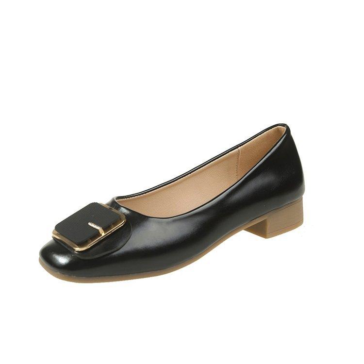 Flat single shoes women's summer new temperament low heel square head one pedal ladyshoes shallow mouth lazy shoes