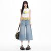 Trendy Summer Vintage Loose Straight Cropped Capri Denim Pants For Women Versatile Slimming AllMatch Basic Denim Bottoms