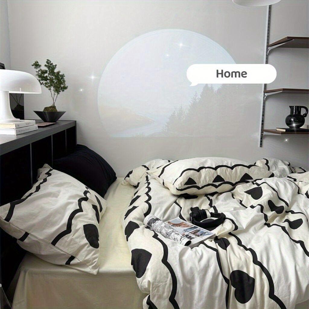 Leopardtrykk Vintage Vasket Bomull Laken Dynetrekk Firesett Student Enkelt Hybel Tredelt Sengetøysett