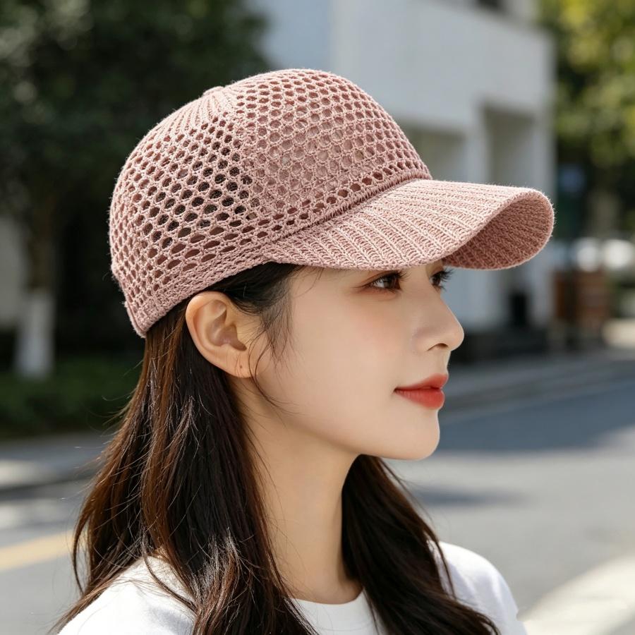 Summer Hollow-Out Breathable Mesh Baseball Cap, Unisex Lightweight Quick-Dry Sun Protection Hat for Outdoor Running, Casual, Cycling