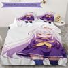 No Game No Life Pattern Bedding,Quilt Set Quilt Cover Pillowcase Home Birthday Gift(1 * Duvet Cover + 2 * Pillowcase, Without Core)_lx