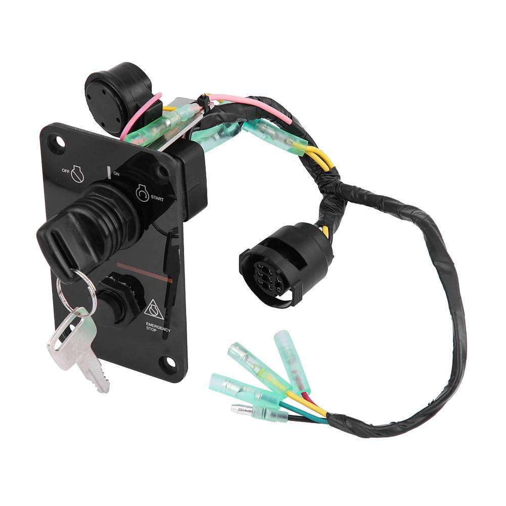 Keenso 12V Waterproof Switch Panel Assembly with Single Key Engine Ignition Key for Outboard Motor Yachts