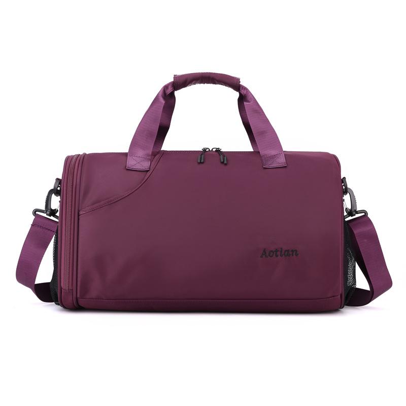 Simple and large-capacity decompression portable travel bag, luggage , dry and wet separation, fitness bag can be set, tie rod belt shoe compartment.