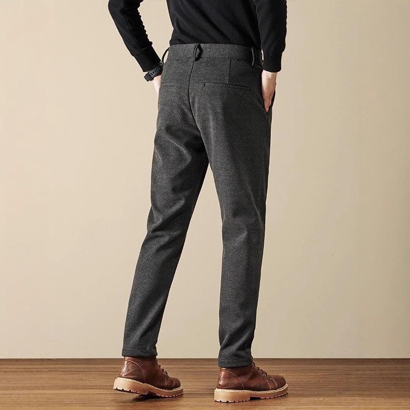 Spring and Autumn Korean Version of Men's Casual Pants Loose Straight Woolen Men's Pants Autumn and Winter Versatile Light and Ripe Wind-drape Small