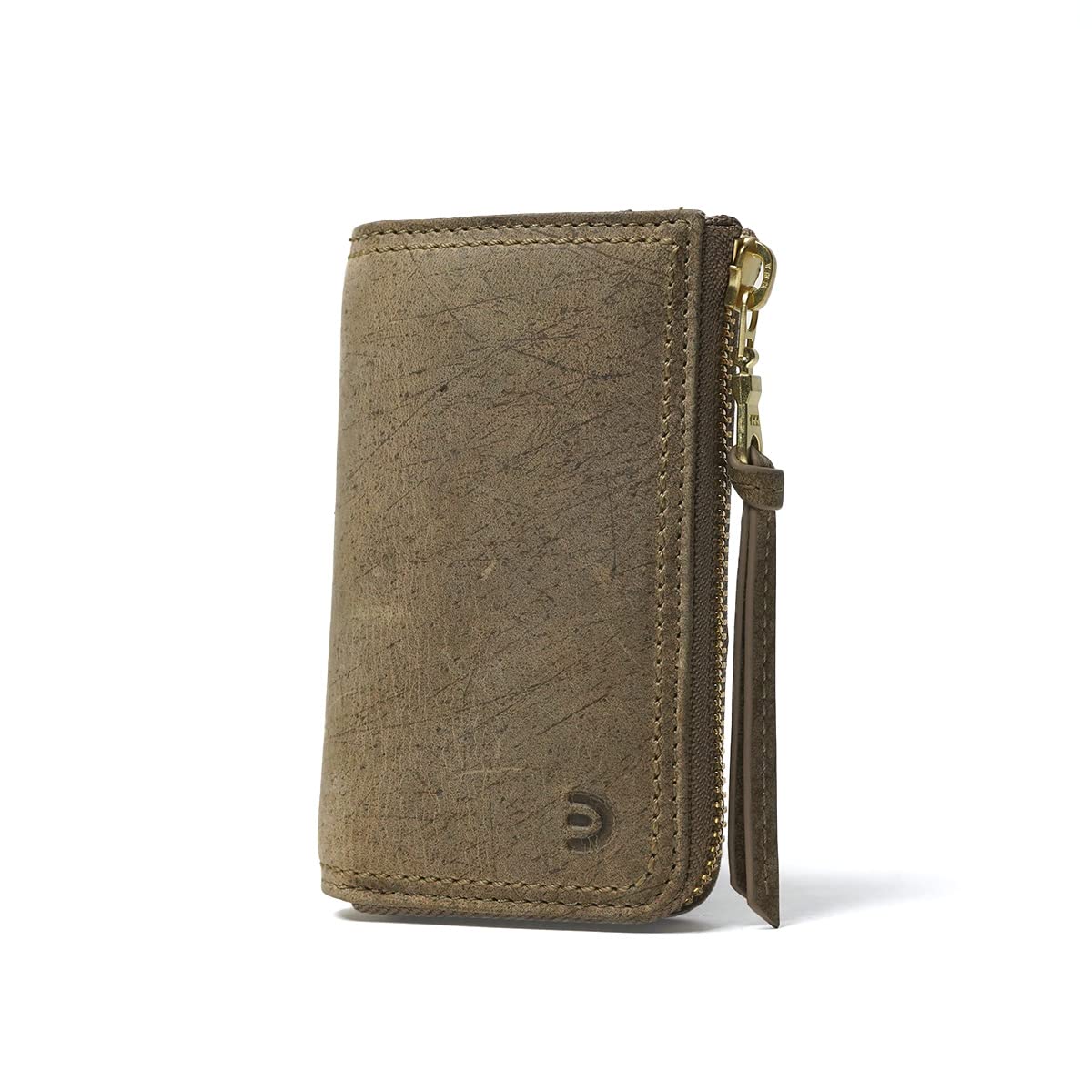 

Key Case Kudu Leather Unisex Key Ring Key Holder [Baggy Port] Men s Women s ZKM-903 (Beige) бежевий