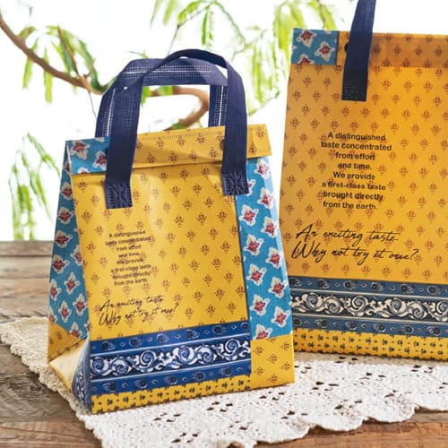 HEADS VFE-2CB Eco Bags, 20 X 25 X 14 Cm, Yellow, 10-Pack, Vintage Fabric, Cool Bags, Easy Cooling, Et?