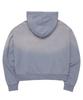 Sserpe Applique Bleach Washed Crop Zip-Up Hoodie Light Blue