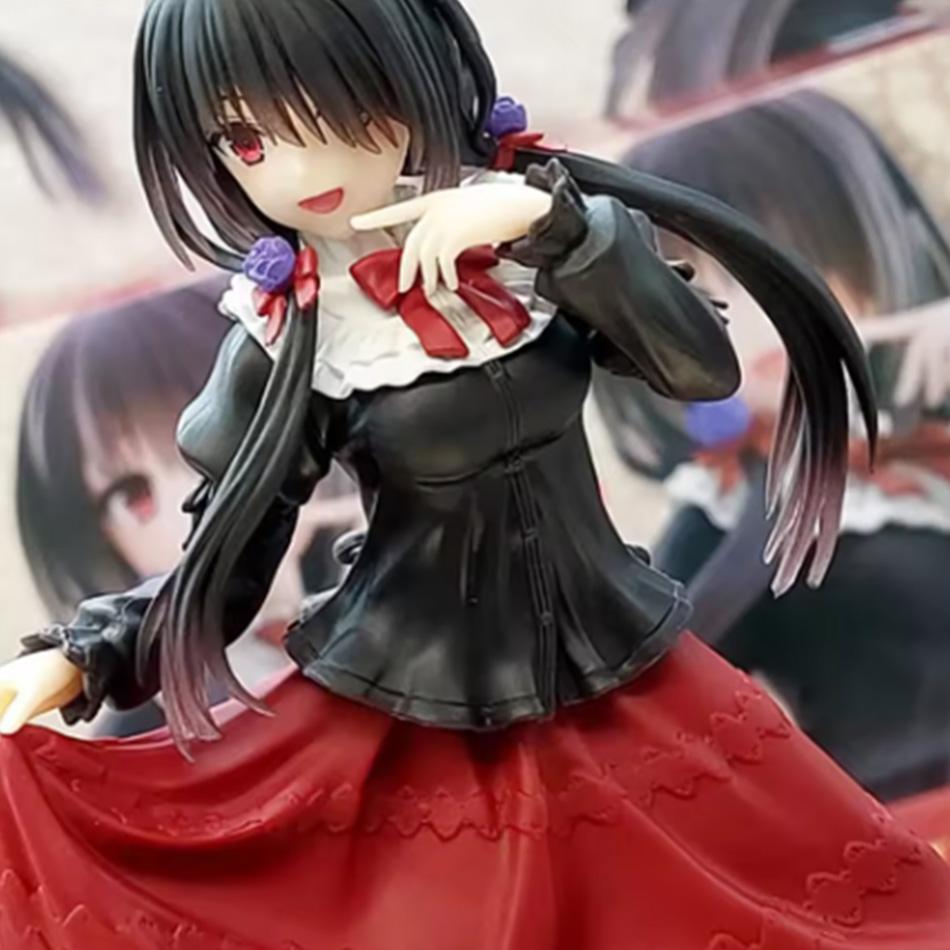New Date A Live Tokisaki Kurumi Anime Figure Cute Girl Model Toy Pvc Black Dress Dress Up Standing Model Car Model Ornaments Toy