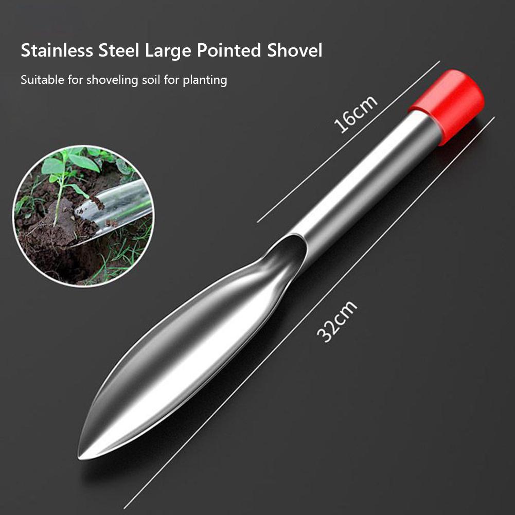2 Pcs Gardening Tool Set Dig Wild Vegetable Shovel Weeding Digging Soil Stainless Steel for Planting Flower Seedling Vegetables
