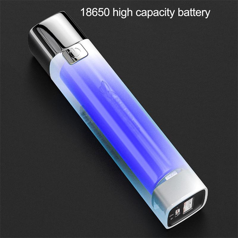Portable Usb Glare Rechargeable Flashlight Waterproof Power Used Torch