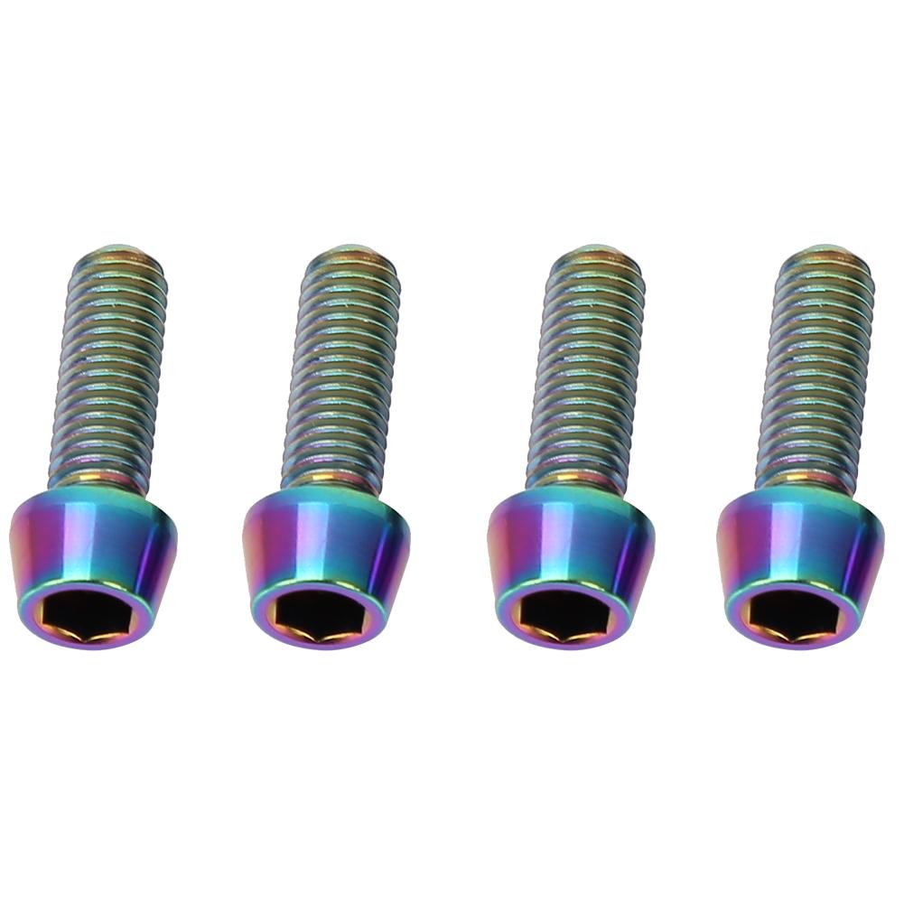 4pcs M5*15mm Bicycle Titanium Alloy Tapered Bolts Mountain Bike Stem Fixed Screws