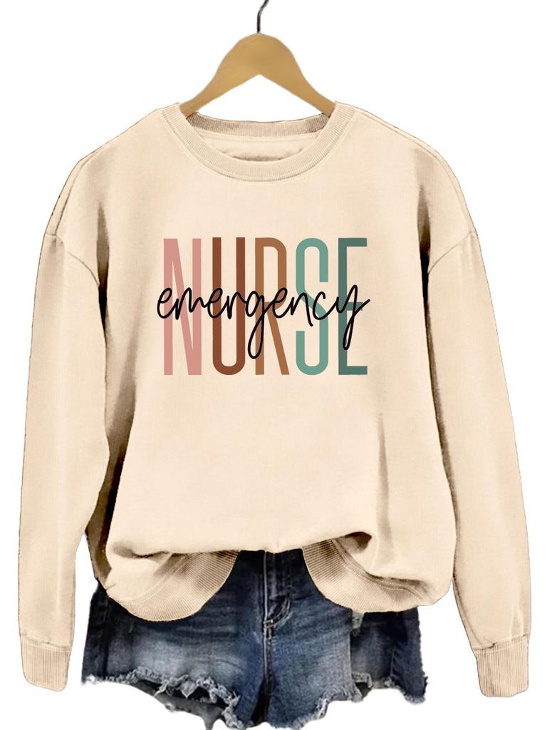 European Fashion Printed Long-Sleeve Pullover Sweatshirt: Comfortable, Versatile Autumn Top for Women