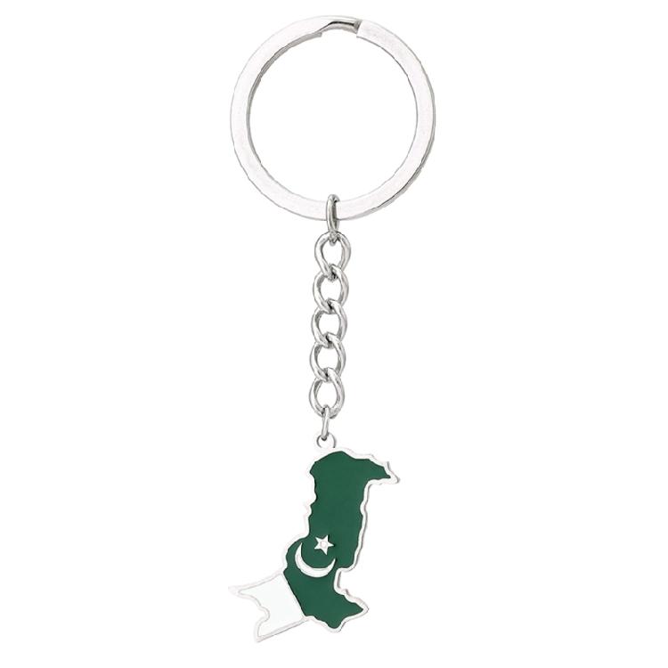 

Gold/Silver Color Pendant Keychain Pakistani Map Shapes Key Rings Accessory 1 серебряный