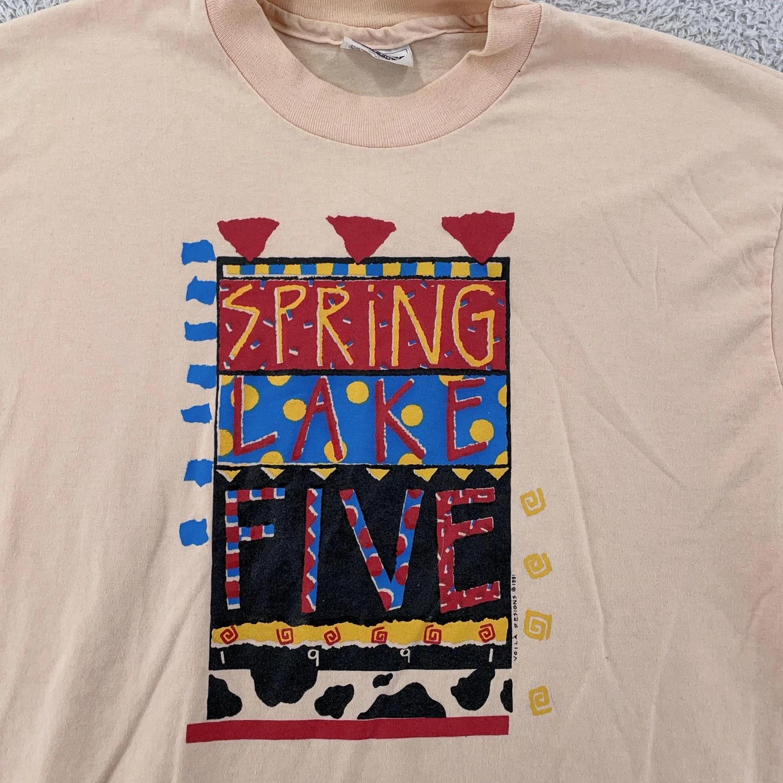 

Vtg 90s Spring Lake Five Mile Run New Jersey T Shirt FITS M/L Marathon 1991 USA 3XL
