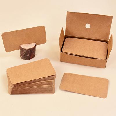 100 buc/cutie Card de hârtie Kraft Etichetă pentru mesaje de afaceri Cărți de mulțumire Semn de carte DIY pentru petrecere de aniversare Invitație de nuntă Carte de loc